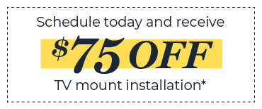 Get $75 Off TV mount Installation*